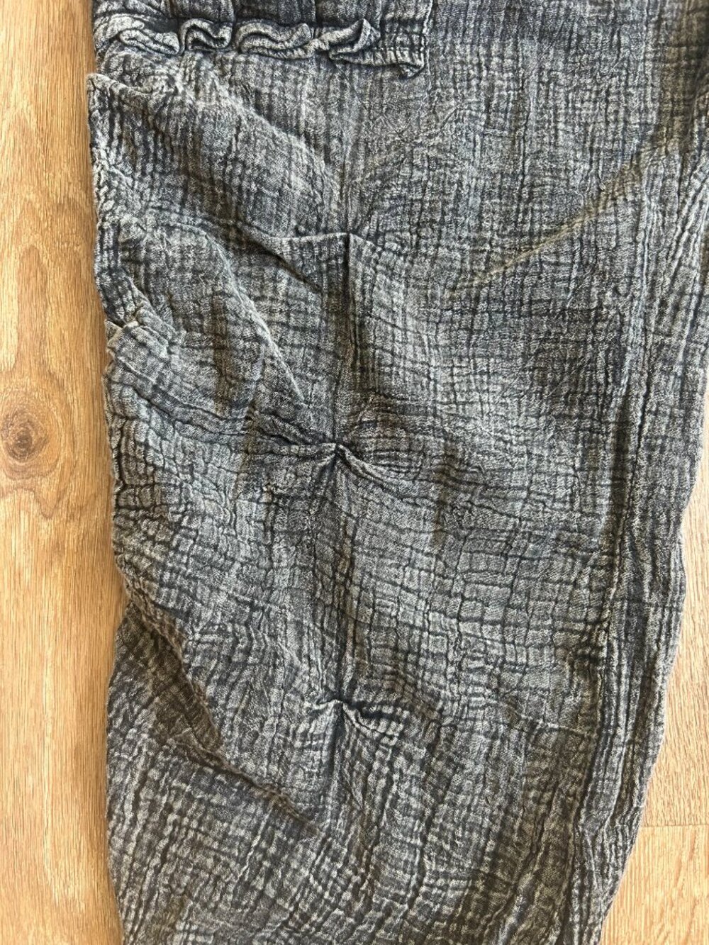 Paper Lace Women’s Cotton-Blend Gauze Gray Pants Size L Bohemian Cottagecore - Picture 5 of 6